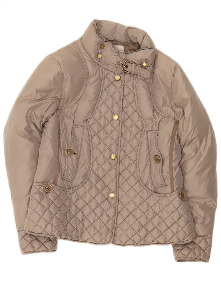Henry Cottons Womens Padded Quilted Jacket IT 46 Large Grey Polyester