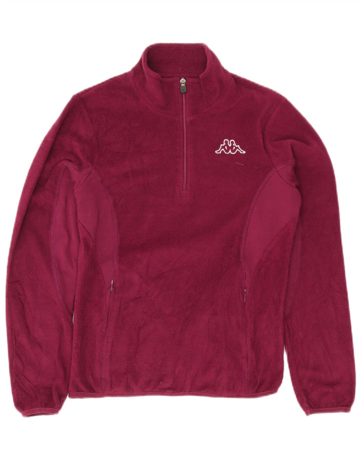 Kappa Womens Zip Neck Fleece Jumper UK 14 Medium Purple Polyester