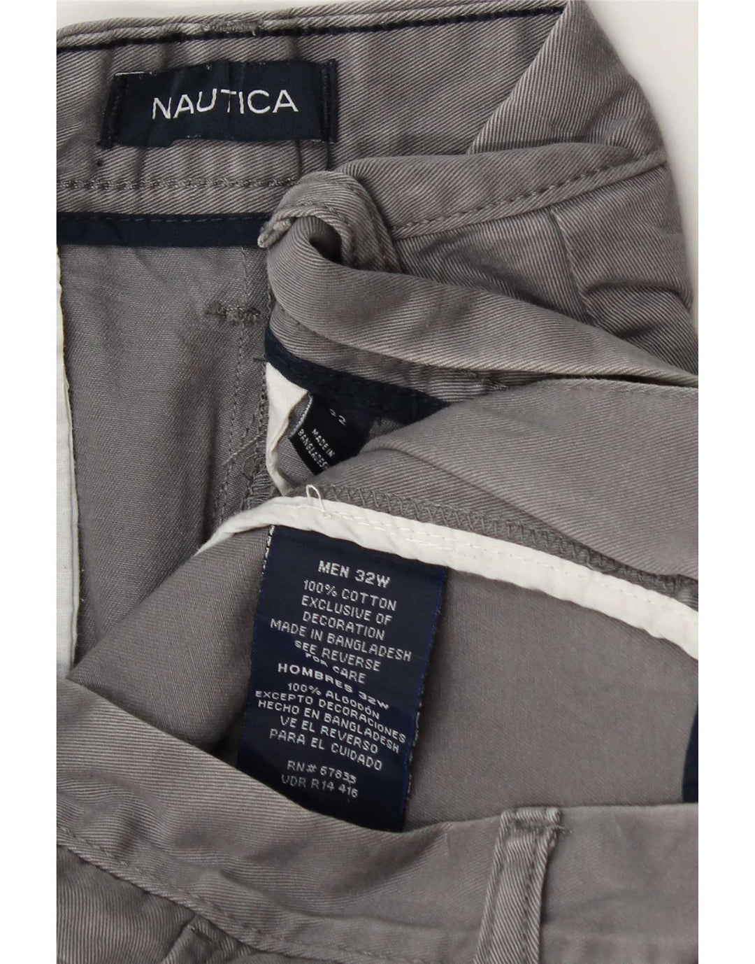 Nautica Mens Chino Shorts W32 Medium Grey Cotton