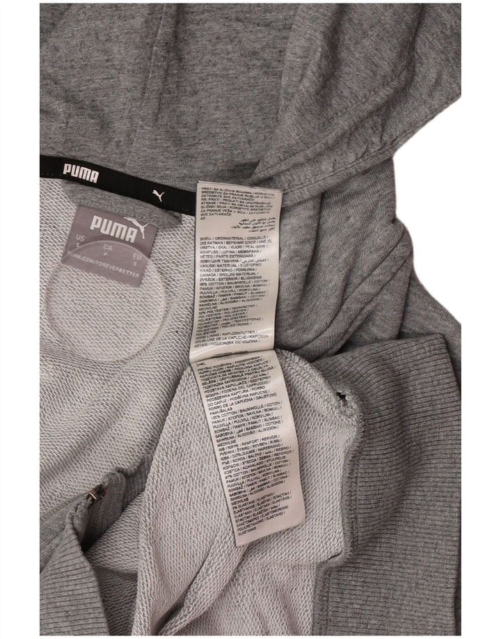 Puma Mens Zip Hoodie Sweater Small Grey Cotton