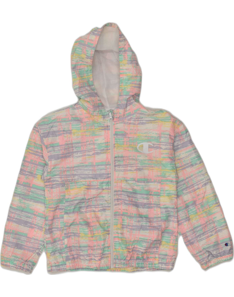 CHAMPION Girls Hooded Rain Jacket 13-14 Years XL Multicoloured Polyester | Vintage Champion | Thrift | Second-Hand Champion | Used Clothing | Messina Hembry 