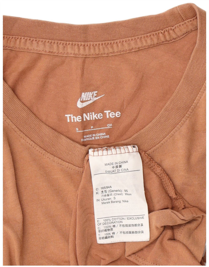 Nike Mens T-Shirt Top Small Brown Cotton