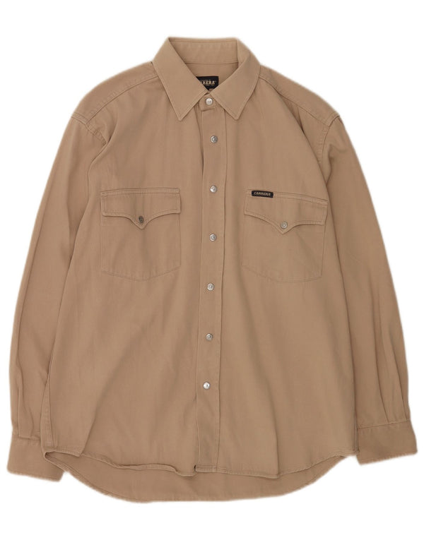 Carrera Mens Shirt Medium Brown Cotton