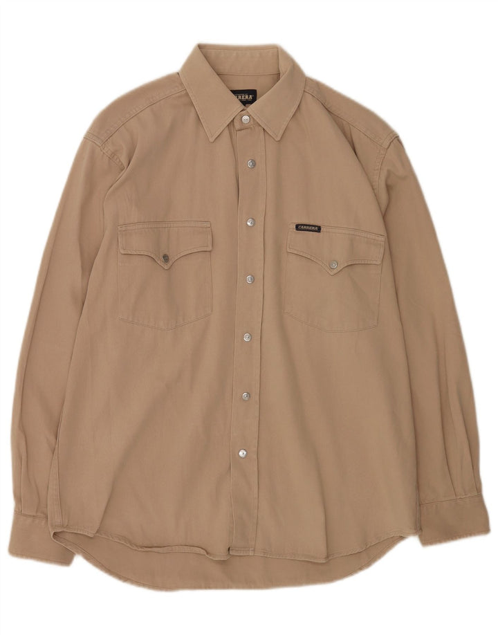 Carrera Mens Shirt Medium Brown Cotton