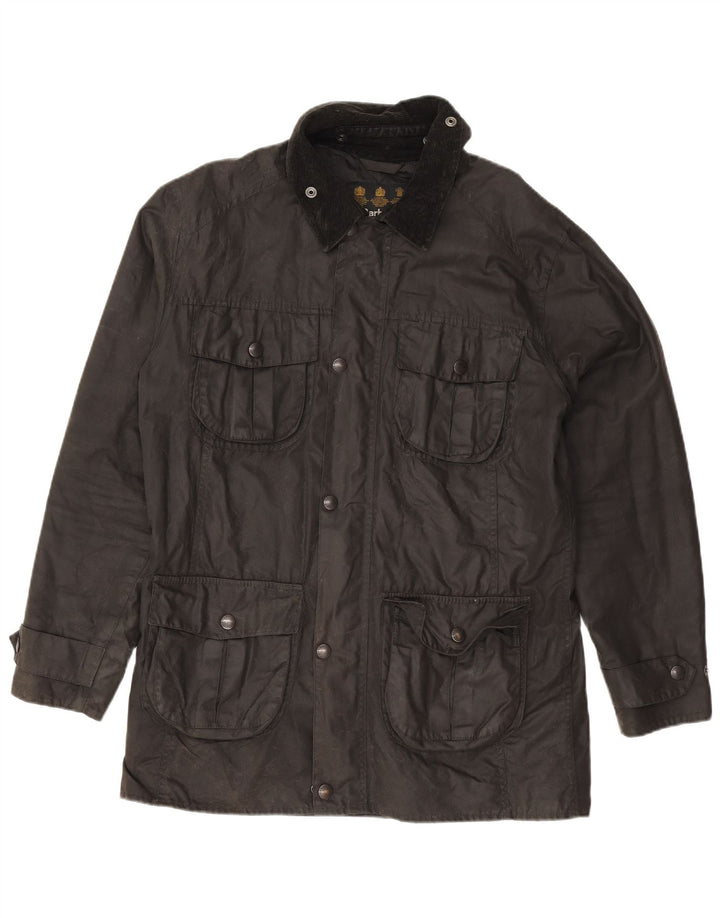 Barbour Mens Waxed Cotton Jacket UK 40 Large Black