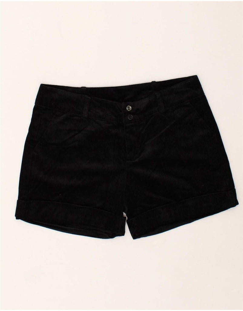 BENETTON Womens Corduroy Shorts IT 40 Small W28 Black Cotton | Vintage Benetton | Thrift | Second-Hand Benetton | Used Clothing | Messina Hembry 