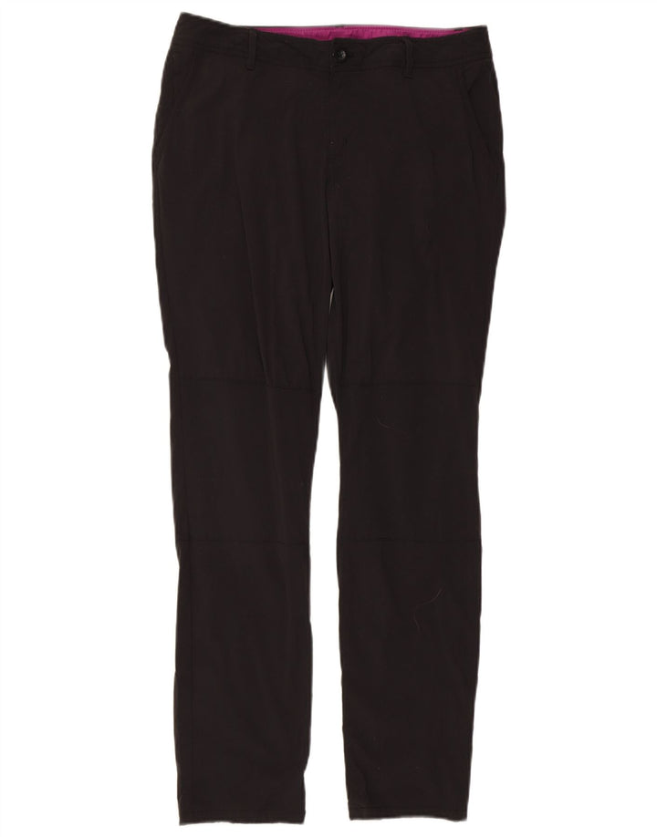 EDDIE BAUER Womens Slim Chino Trousers US 6 Medium W30 L30 Black Nylon