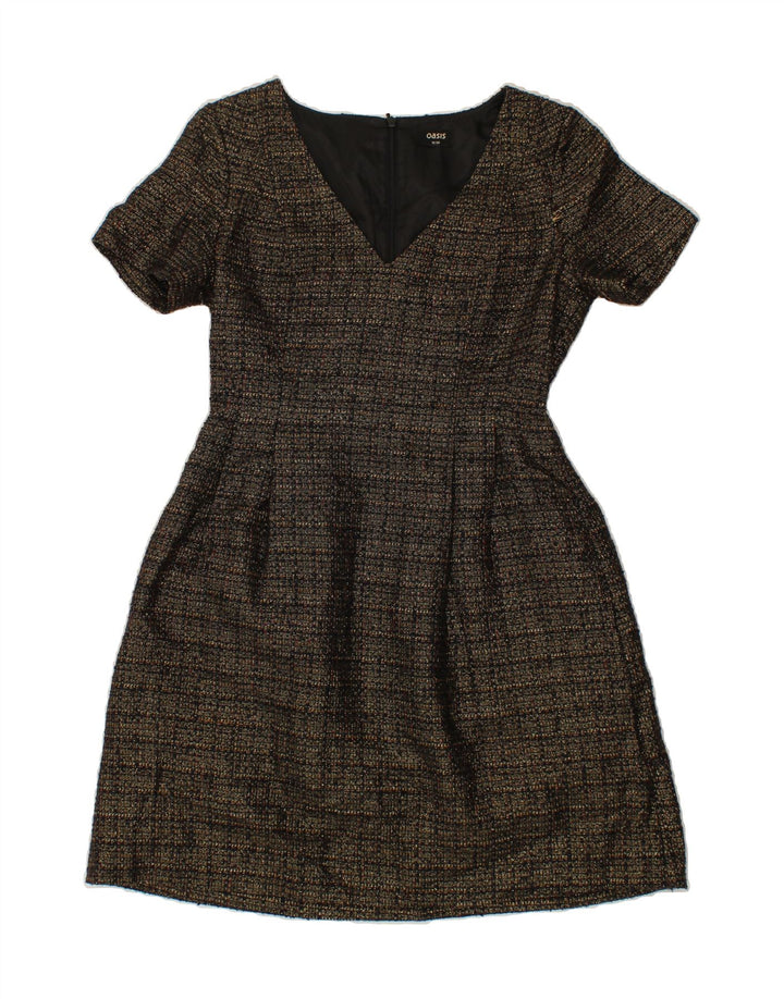 OASIS Womens A-Line Dress UK 10 Small Grey Flecked Acrylic Vintage Oasis and Second-Hand Oasis from Messina Hembry 