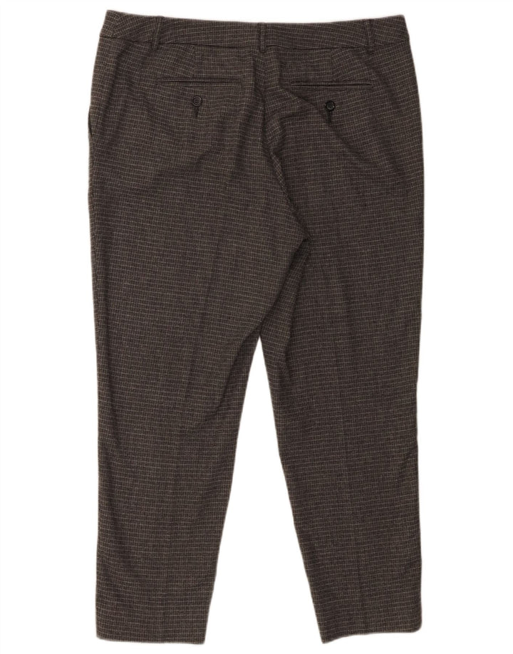 Max & Co. Womens Slim Cropped Trousers UK 14 Large W34 L24 Grey Check