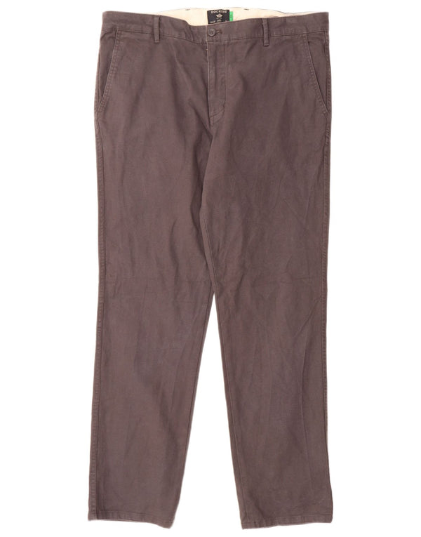 Dockers Mens Straight Chino Trousers W36 L32 Grey Cotton