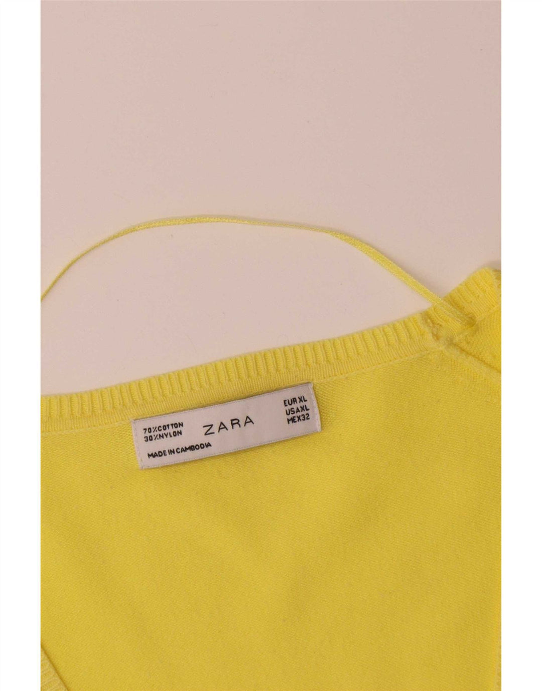 Zara Womens Cardigan Sweater UK 18 XL Yellow