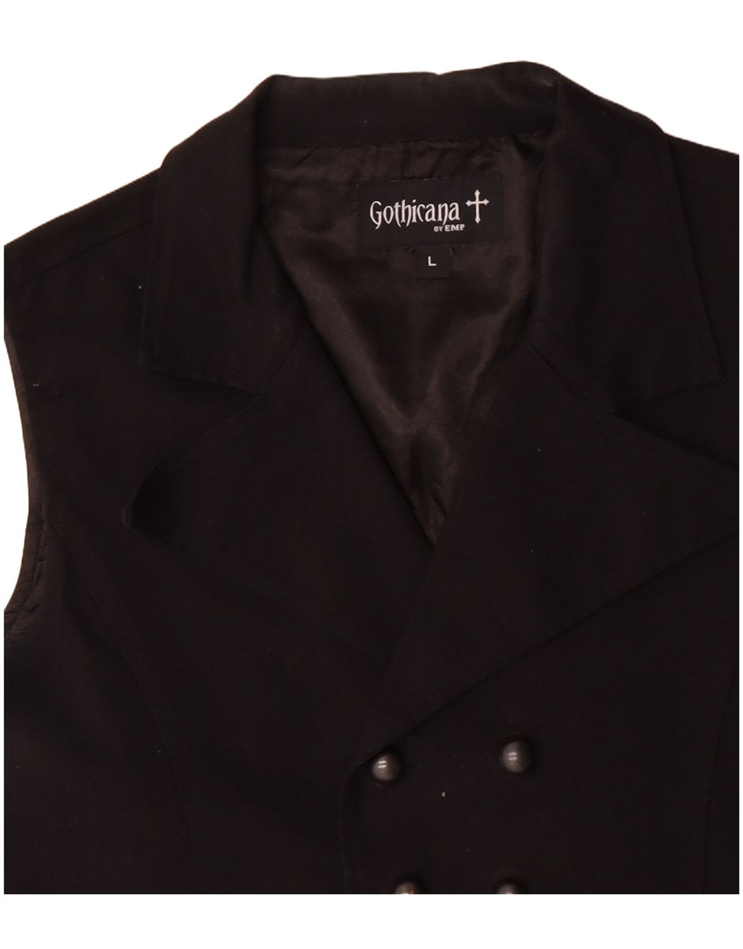 GOTHICANA BY EMP Mens Waistcoat Large Black Polyester
