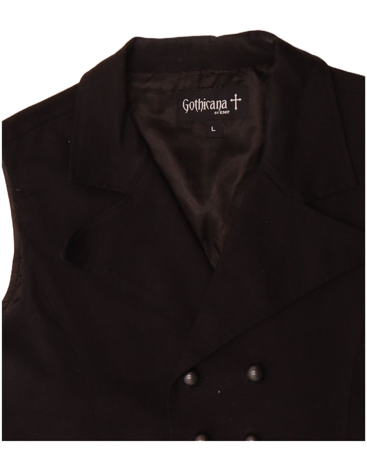 GOTHICANA BY EMP Mens Waistcoat Large Black Polyester