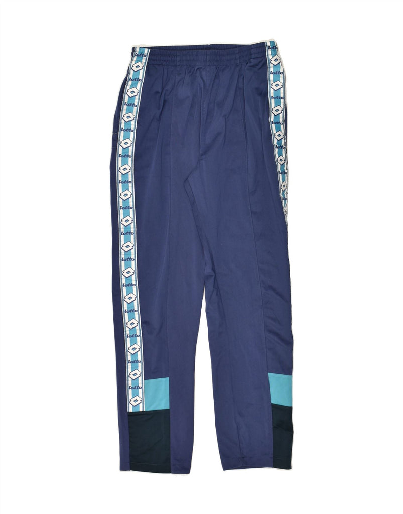 LOTTO Boys Graphic Tracksuit Trousers 13-14 Years 2XL Navy Blue Polyester | Vintage Lotto | Thrift | Second-Hand Lotto | Used Clothing | Messina Hembry 