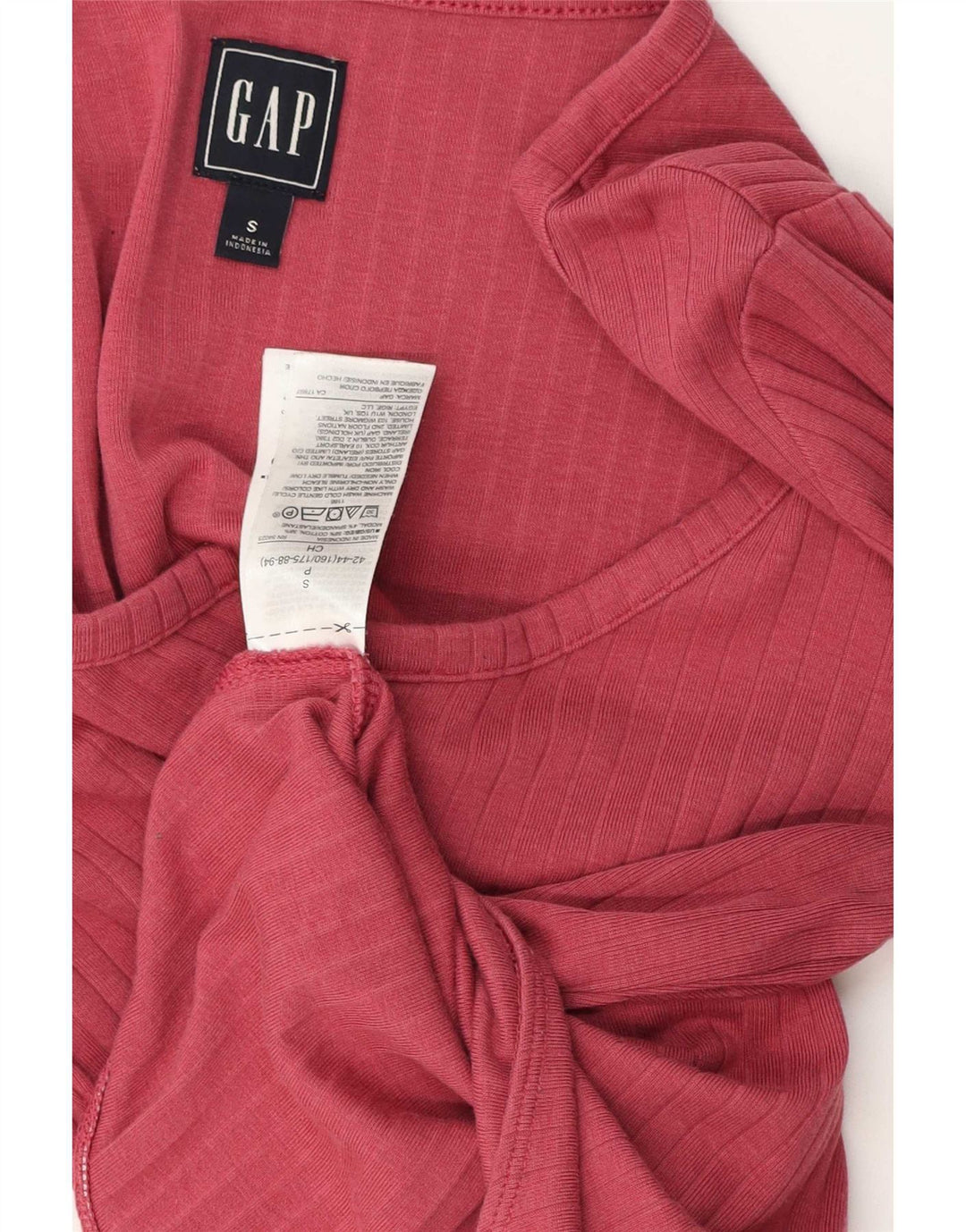 Gap Womens Long Sleeve Bodysuit UK 10 Small Pink Cotton