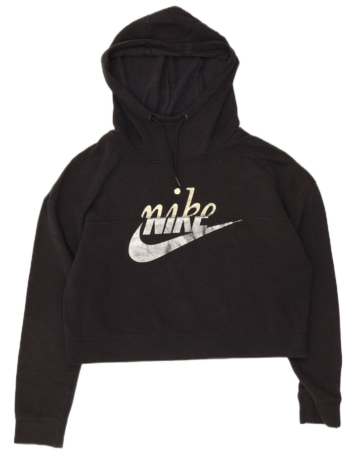 Nike Womens Graphic Hoodie Jumper Small Black