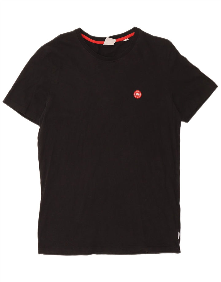 Jack & Jones Mens T-Shirt Top Large Black Cotton
