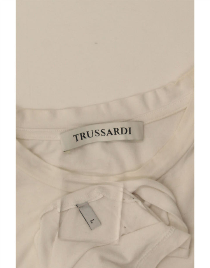 Trussardi Womens T-Shirt Top UK 14 Large White