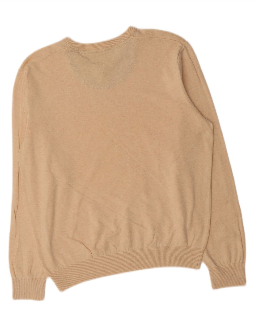 A.W.DUNMORE Mens V-Neck Jumper Sweater Large Beige Cotton Vintage A.W.Dunmore and Second-Hand A.W.Dunmore from Messina Hembry 