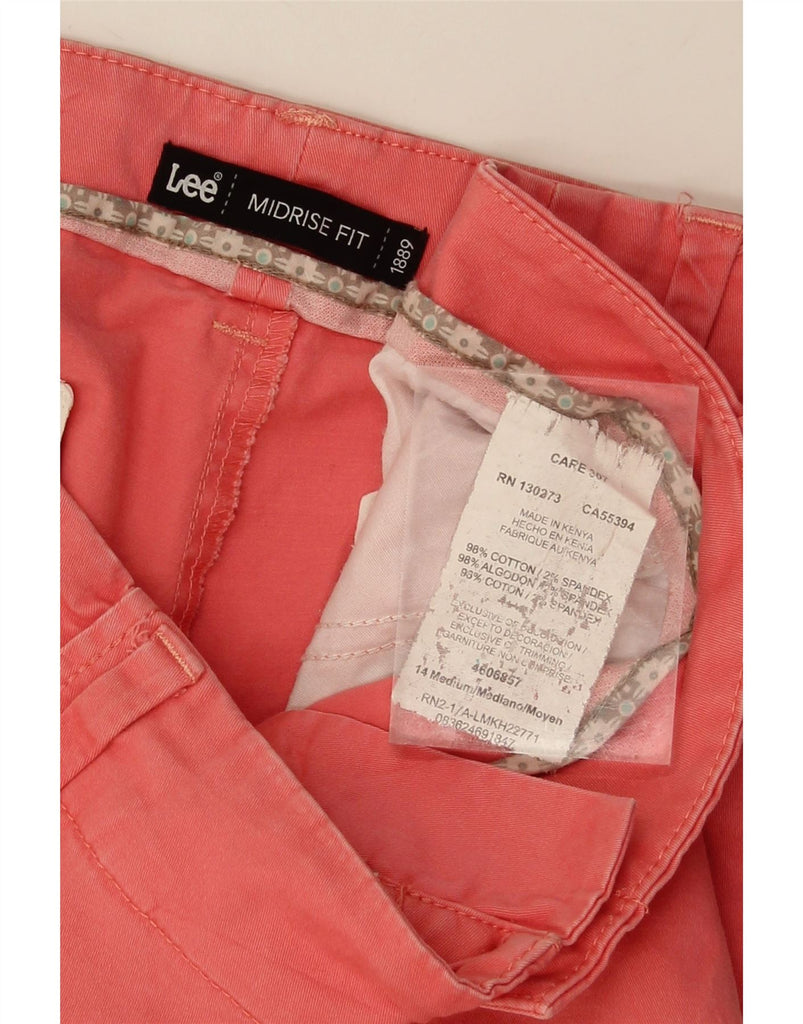 LEE Womens Mid Rise Straight Cropped Trousers US 14 XL W38 L24 Pink Cotton Vintage Lee and Second-Hand Lee from Messina Hembry 