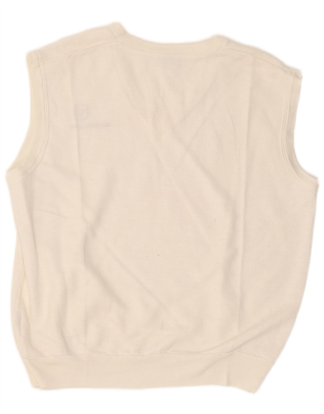 Sergio Tacchini Mens Sleeveless Sweatshirt Jumper Medium White Acrylic