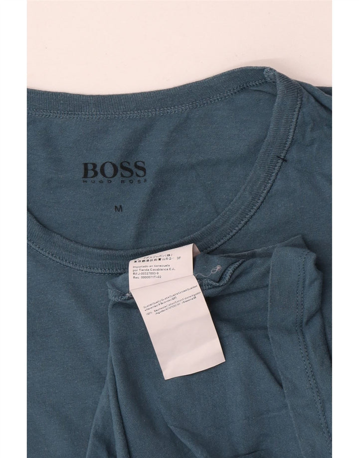 Hugo Boss Mens T-Shirt Top Medium Blue Cotton