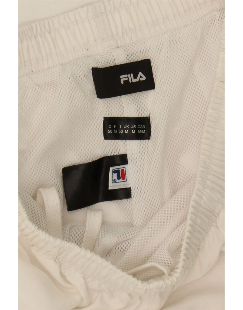 FILA Womens Capri Tracksuit Trousers UK 12 Medium  White Vintage Fila and Second-Hand Fila from Messina Hembry 