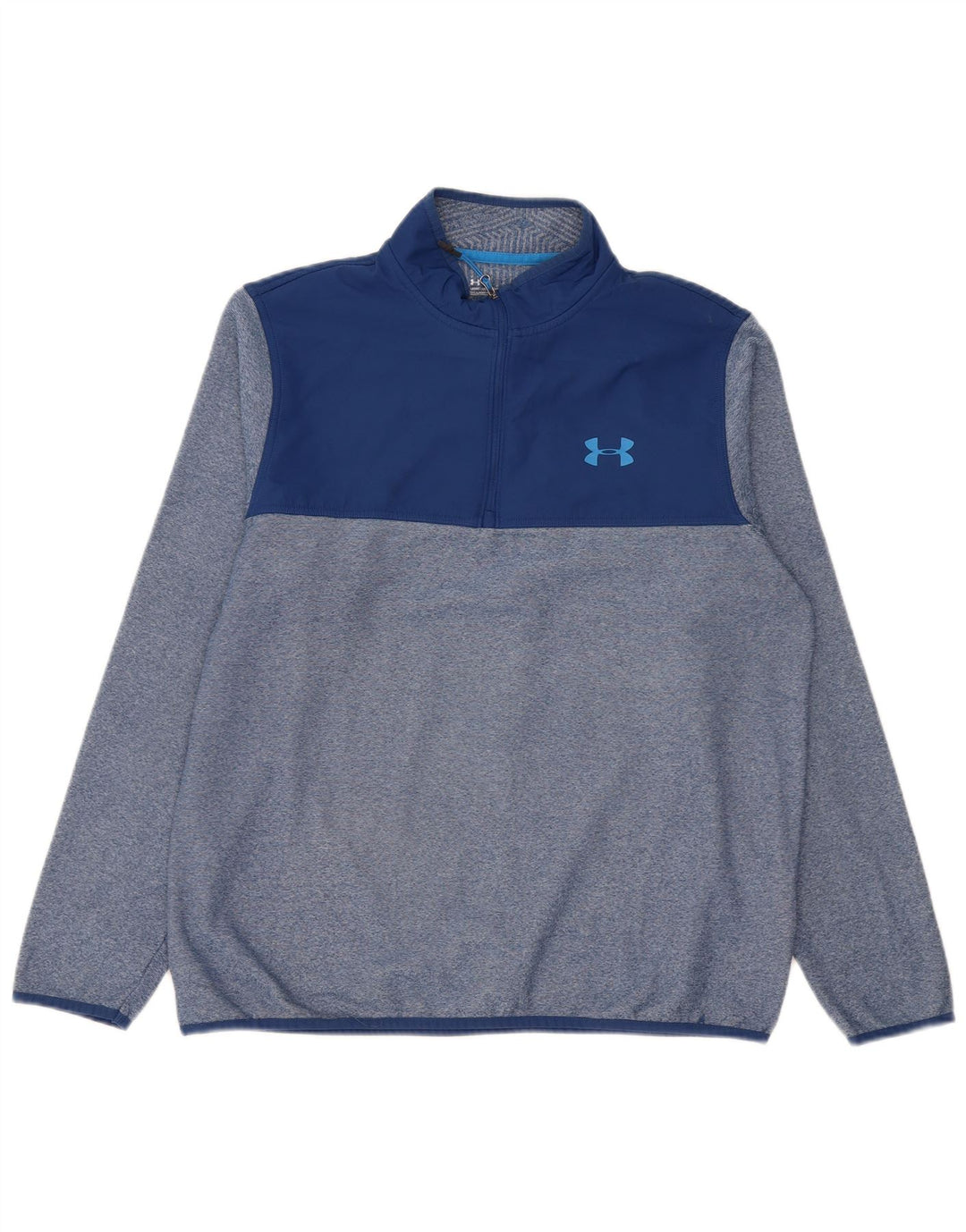 Under Armour Mens Cold Gear Pullover Tracksuit Top Large Blue Striped
