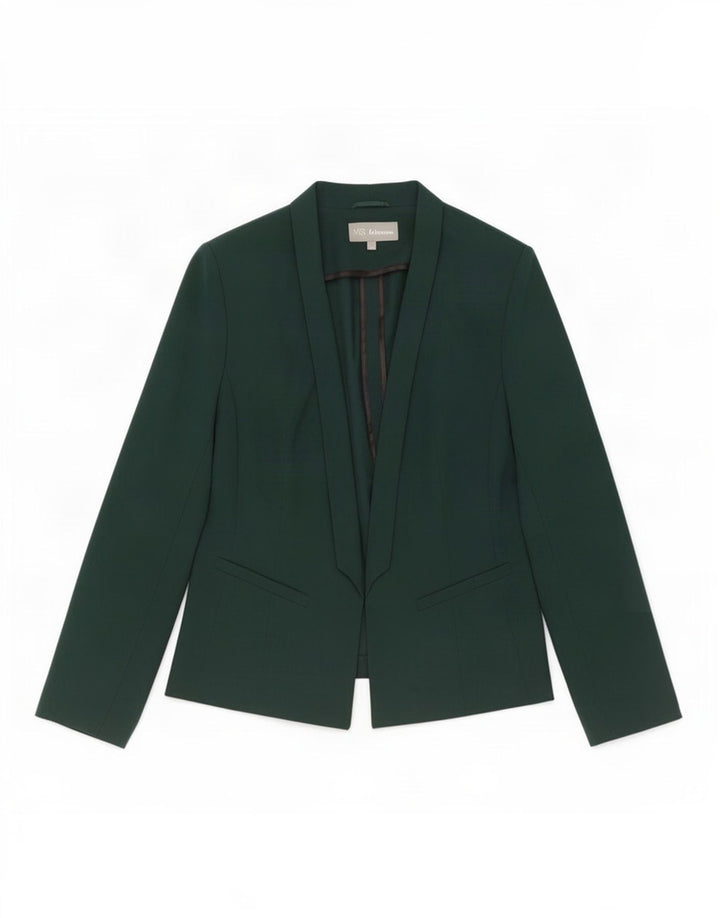 Marks & Spencer Womens Open Blazer Jacket UK 16 Large Green Polyester