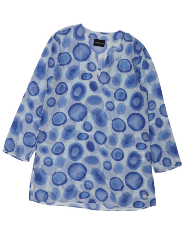 NORTH SAILS Womens Beach Shift Dress UK 14 Medium Blue Geometric Polyester