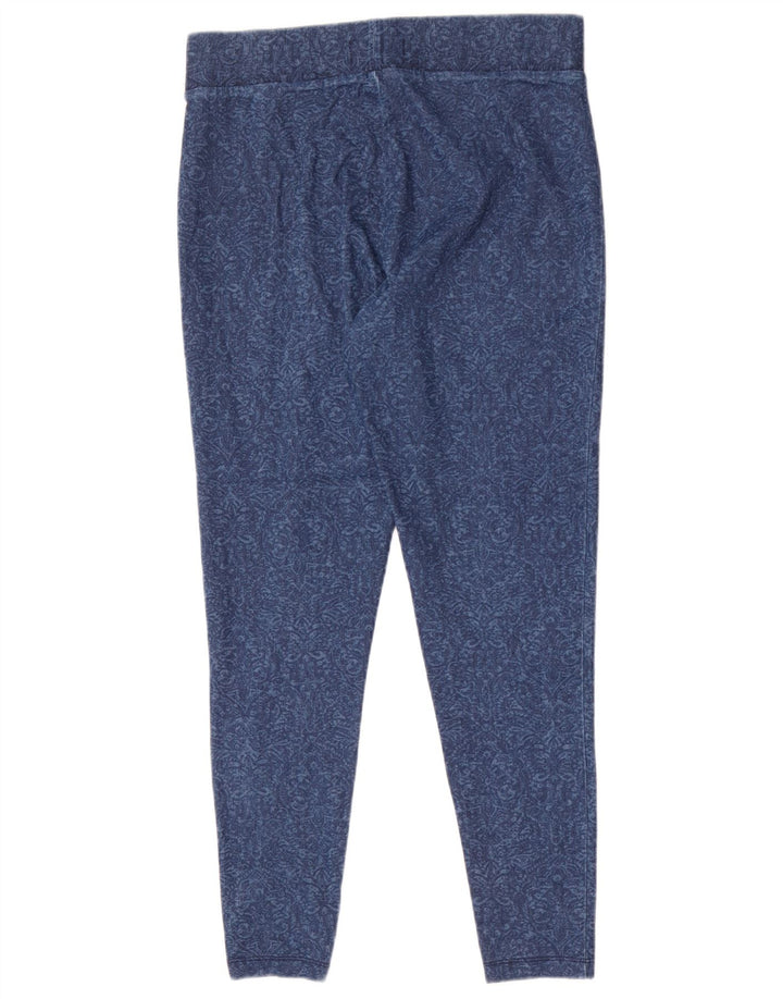 Marks & Spencer Womens Leggings UK 14 Medium  Blue Paisley Cotton