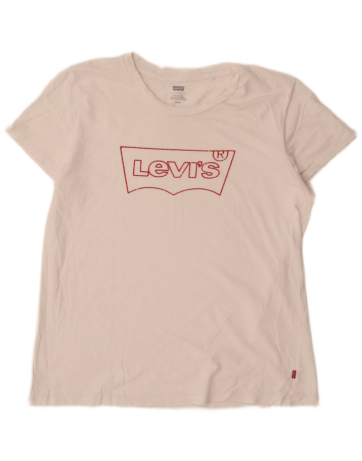 Levi's Womens Graphic T-Shirt Top UK 16 Large White