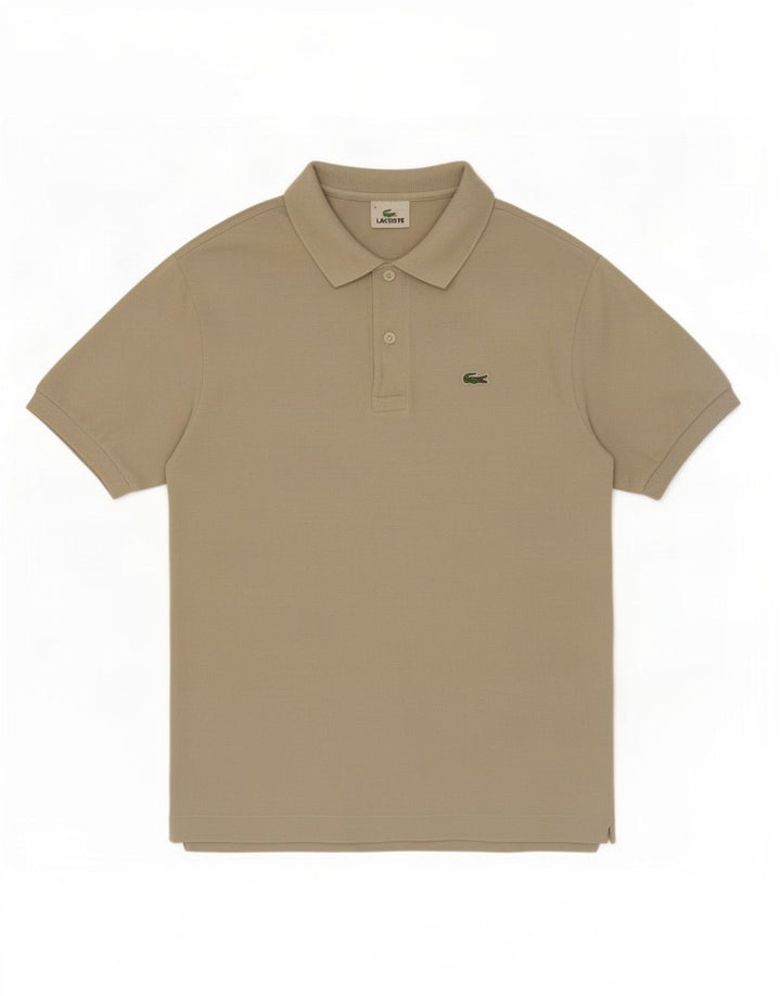 Lacoste Mens Polo Shirt Size 4 Medium Beige Cotton
