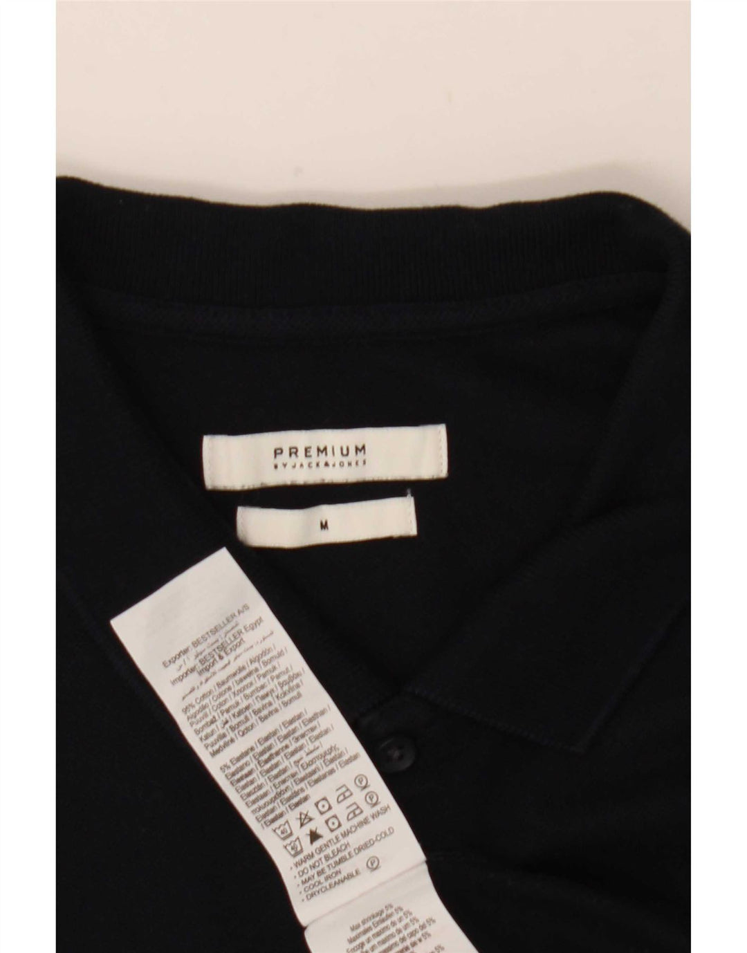 Jack & Jones Mens Polo Shirt Medium Navy Blue Cotton