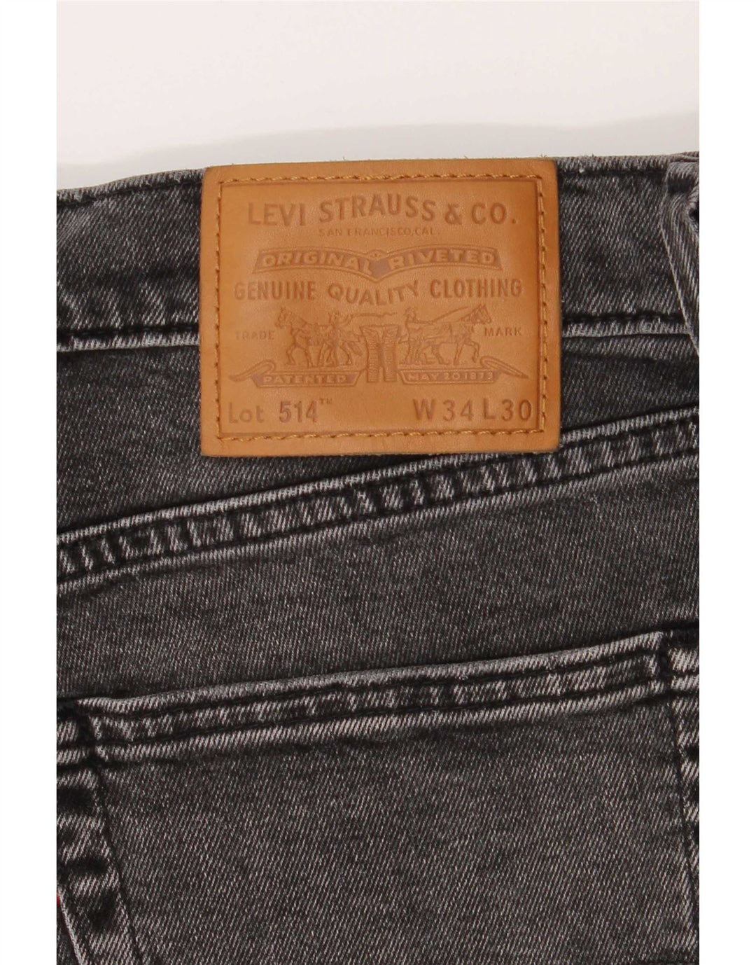 Levi's Mens 514 Straight Jeans W34 L30 Grey Cotton