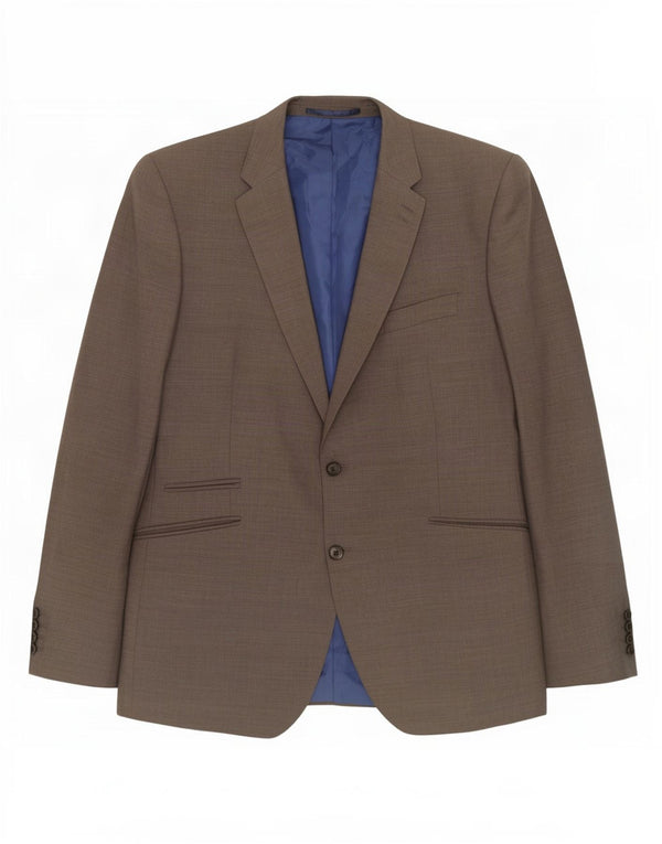Marks & Spencer Mens Tailored Fit 2 Button Blazer Jacket UK 46 XL Grey Wool