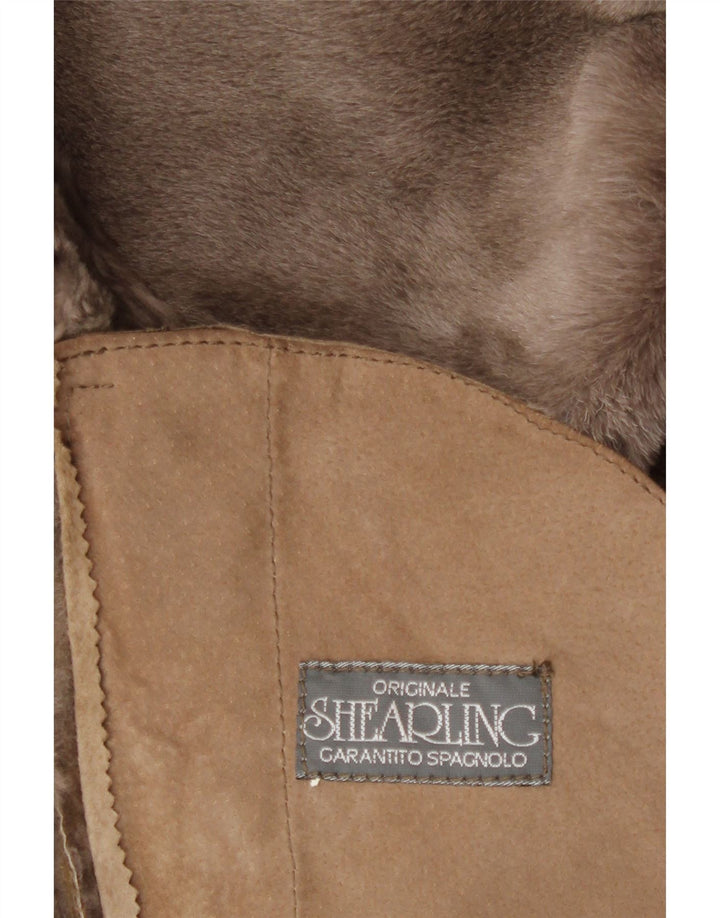 Vintage Womens Shearling Coat UK 18 XL Beige Shearling