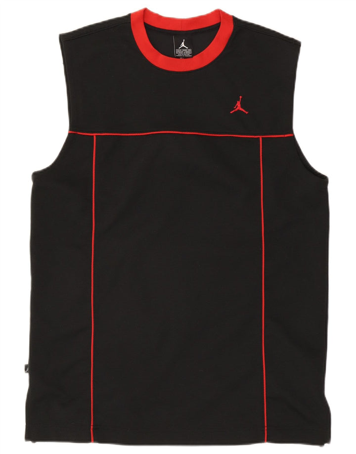 Jordan Mens Vest Top UK 39/41 Medium Black Striped Polyester
