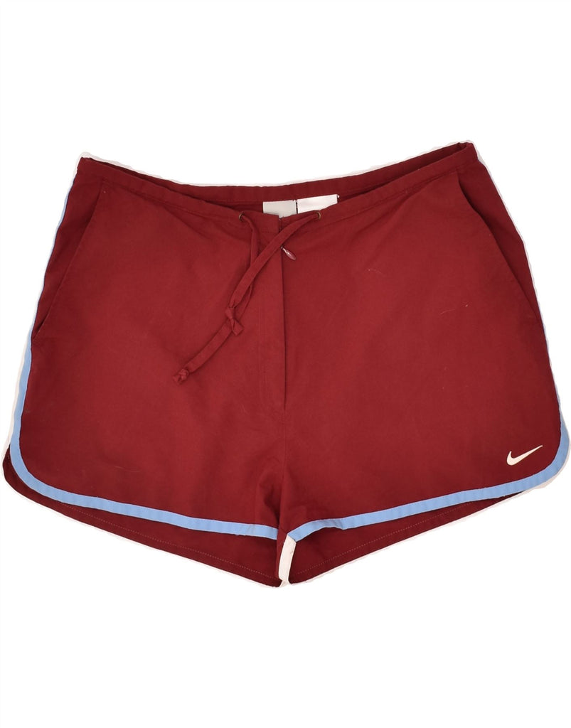 NIKE Womens Sport Shorts UK 14/16 Large Red | Vintage Nike | Thrift | Second-Hand Nike | Used Clothing | Messina Hembry 