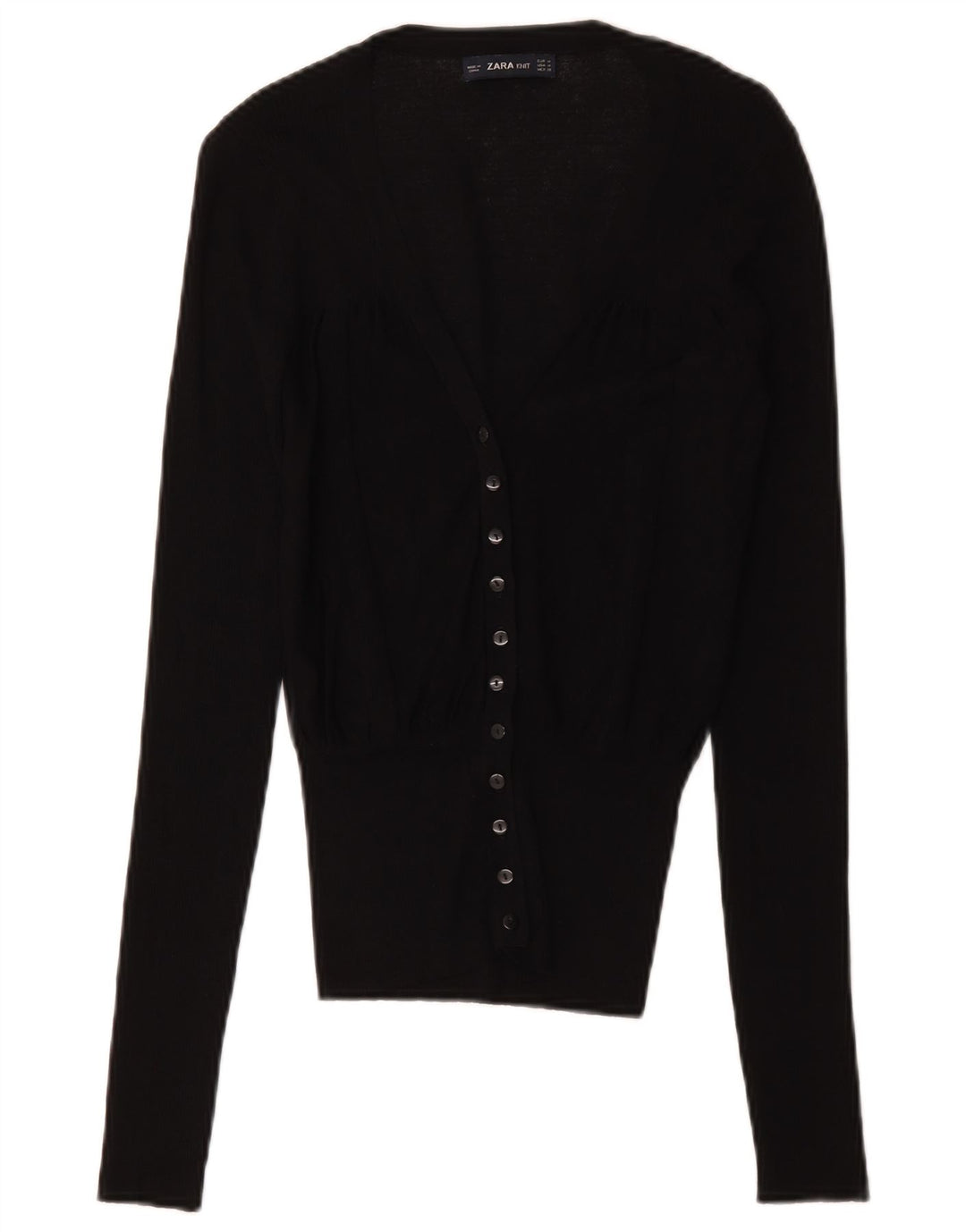 Zara Womens Cardigan Sweater UK 12 Medium Black Viscose