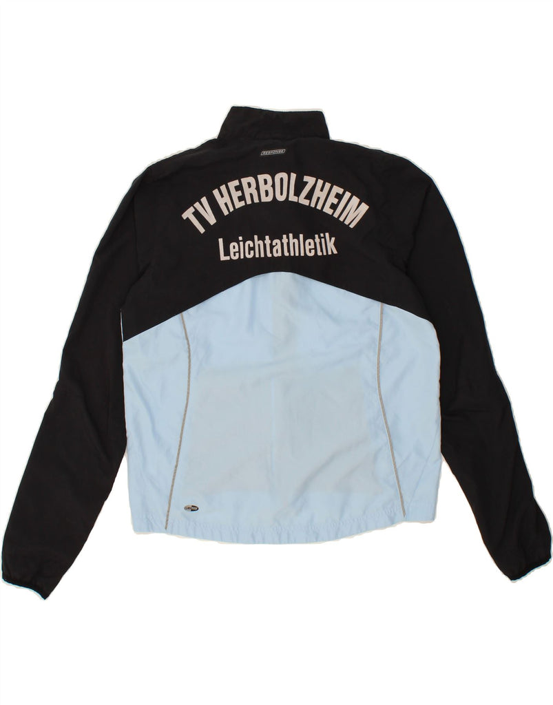 ADIDAS Womens Graphic Tracksuit Top Jacket UK 14 Large  Blue Colourblock Vintage Adidas and Second-Hand Adidas from Messina Hembry 