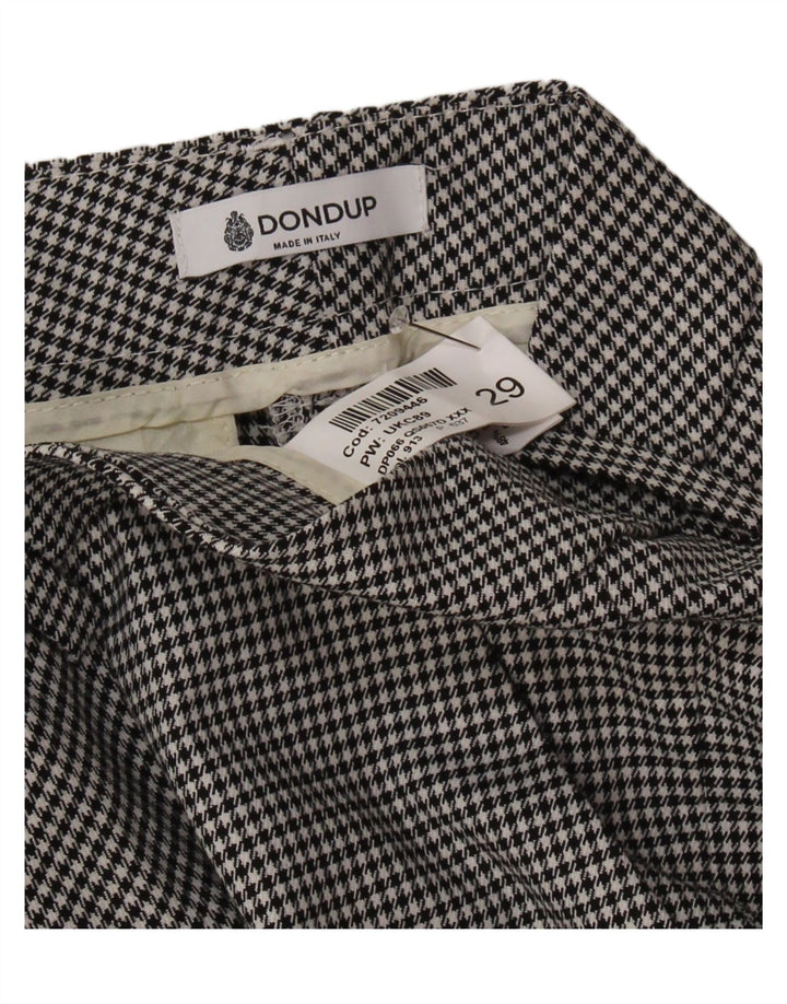 Dondup Womens Slim Chino Trousers W29 L26 Black Houndstooth Acetate