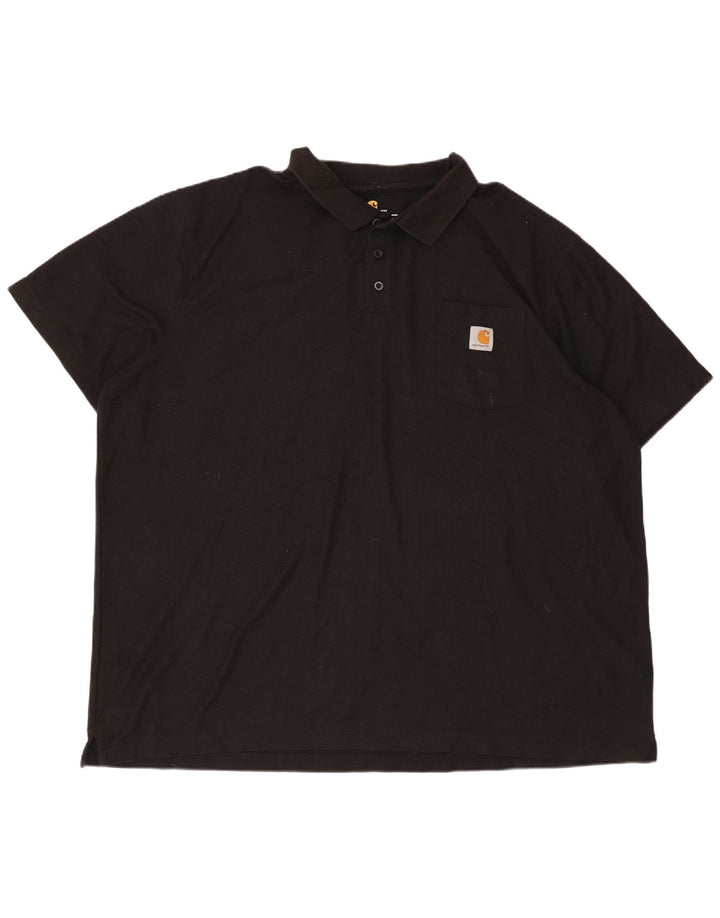 CARHARTT Mens Original Fit Polo Shirt 3XL Black Polyester