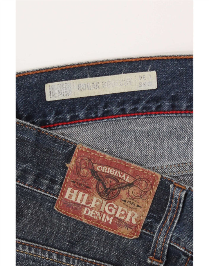 Tommy Hilfiger Mens Regular Fit Bootcut Jeans W36 L34 Blue Cotton