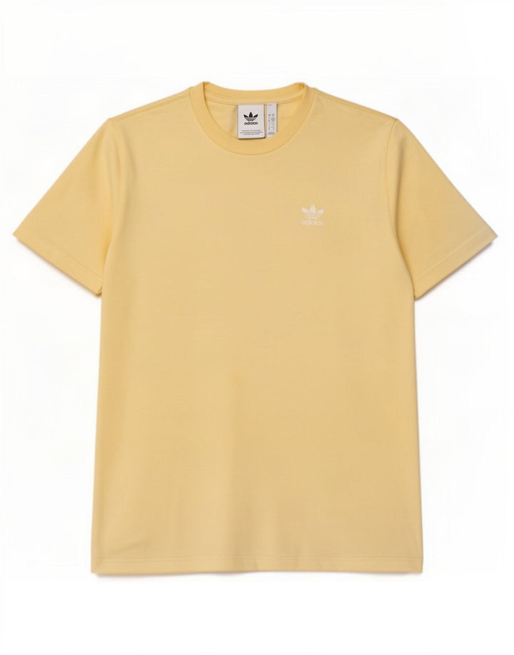 Adidas Mens T-Shirt Top Small Yellow Cotton