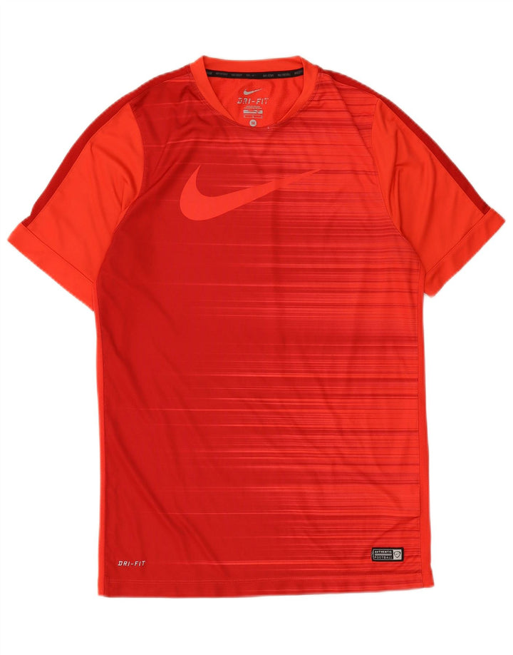 NIKE Mens Dri Fit Graphic T-Shirt Top Medium Red Polyester