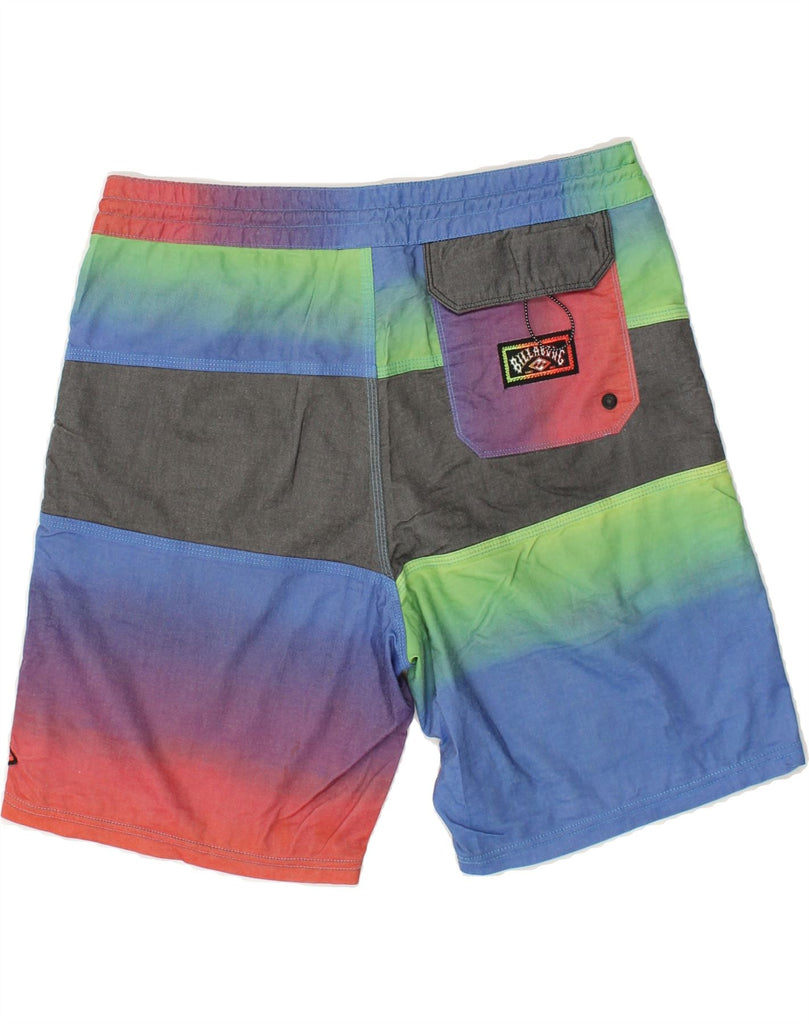 BILLABONG Mens Graphic Swimming Shorts Medium Multicoloured Colourblock | Vintage Billabong | Thrift | Second-Hand Billabong | Used Clothing | Messina Hembry 