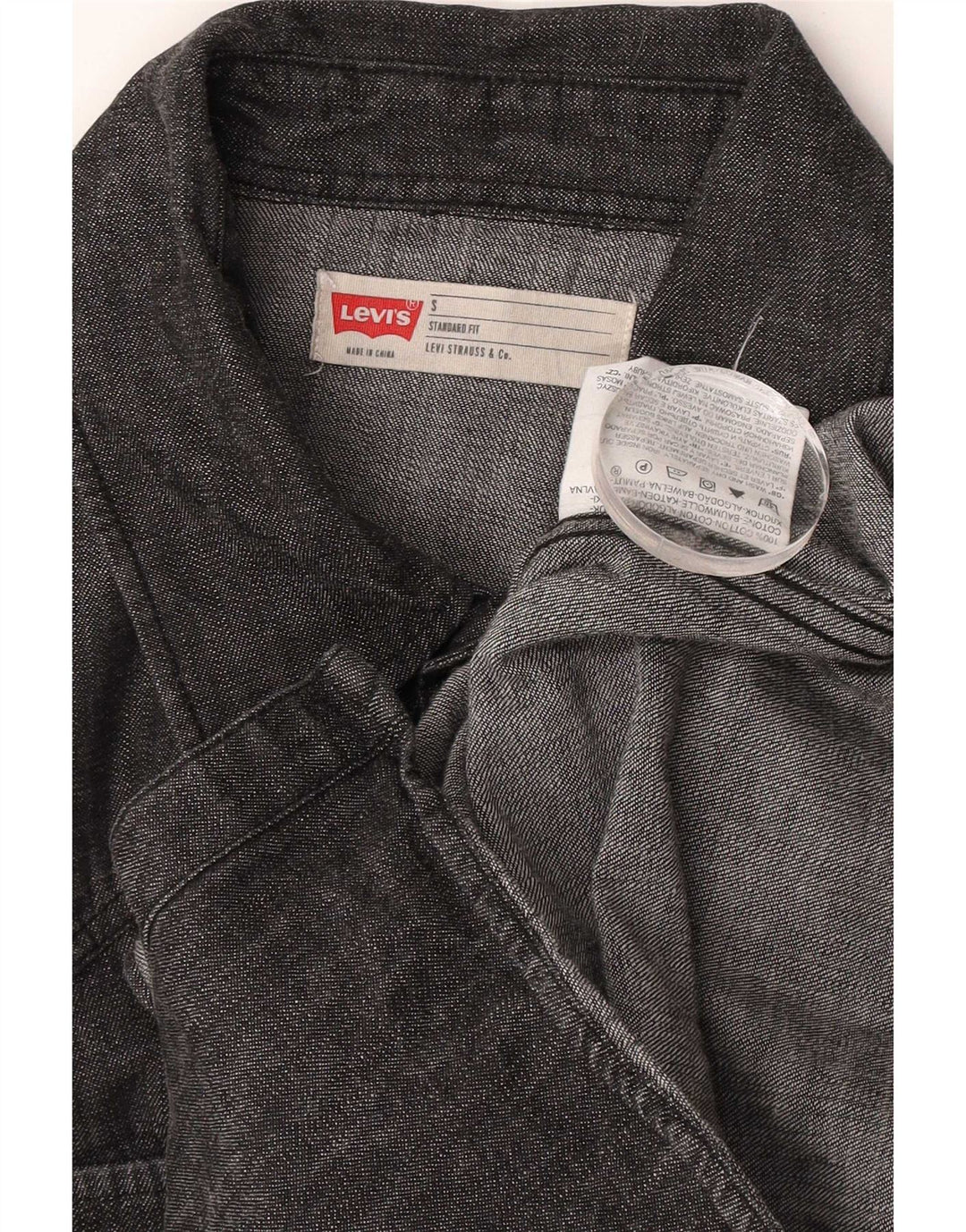 Levi's Mens Denim Shirt Small Grey Cotton