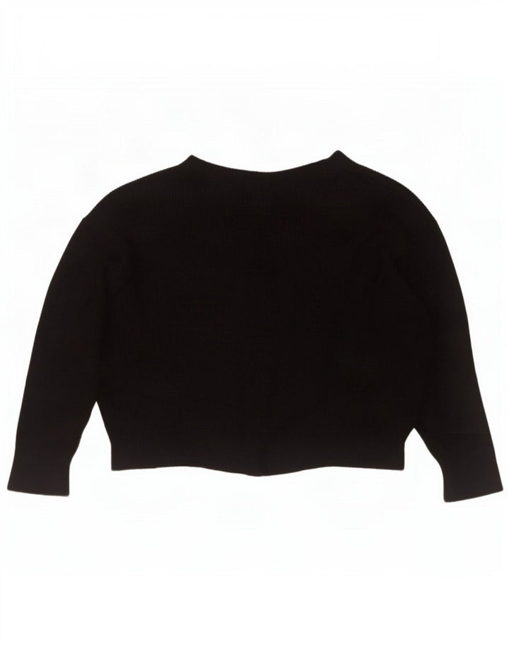 Zara Womens Oversized Boat Neck Jumper Sweater UK 14 Medium Black Viscose