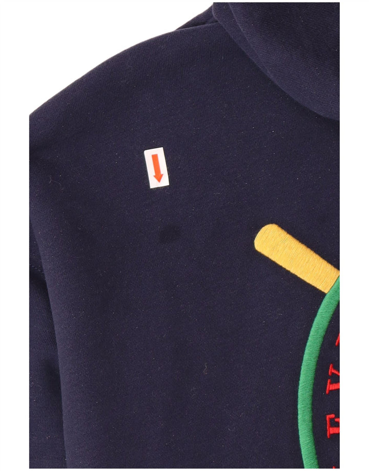 LEVI'S Womens Oversized Graphic Zip Hoodie Sweater UK 10 Small Navy Blue